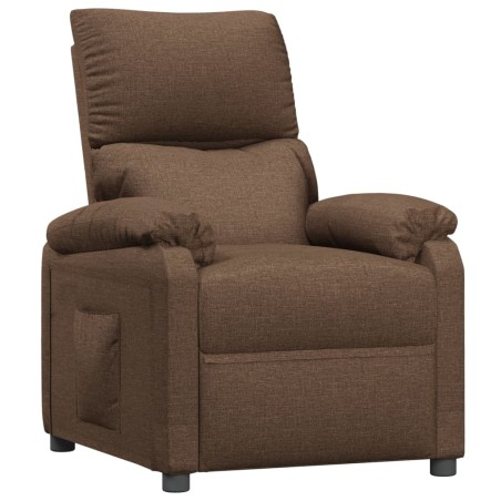 vidaXL Sillón reclinable de tela marrón