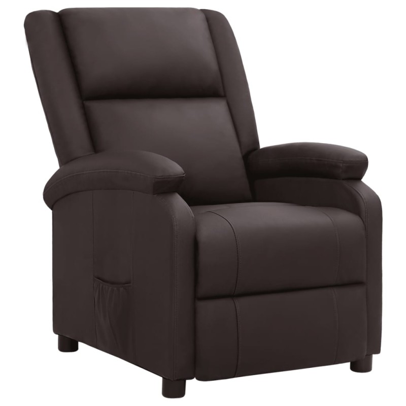 vidaXL Sillón reclinable de cuero auténtico marrón vidaXL Sillón reclinable de cuero auténtico marrón