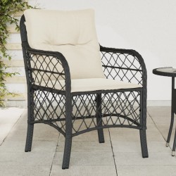 vidaXL Sillones de jardín con cojines 2 uds ratán sintético negro