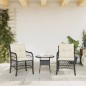 vidaXL Sillones de jardín con cojines 2 uds ratán sintético negro vidaXL Sillones de jardín con cojines 2 uds ratán sintético negro