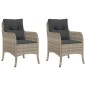 vidaXL Sillones de jardín con cojines 2 uds ratán sintético gris vidaXL Sillones de jardín con cojines 2 uds ratán sintético gris