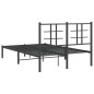 vidaXL Estructura de cama con cabecero metal negro 120x200 cm