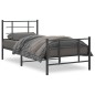 vidaXL Estructura de cama con cabecero y estribo metal negro 90x190 cm