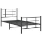 vidaXL Estructura de cama con cabecero y estribo metal negro 90x190 cm