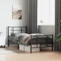 vidaXL Estructura de cama con cabecero y estribo metal negro 90x190 cm