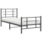 vidaXL Estructura de cama con cabecero y estribo metal negro 90x190 cm