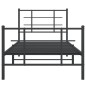 vidaXL Estructura de cama con cabecero y estribo metal negro 90x190 cm