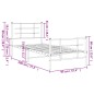 vidaXL Estructura de cama con cabecero y estribo metal negro 90x190 cm