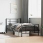 vidaXL Estructura de cama con cabecero y estribo metal negro 100x190cm