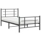 vidaXL Estructura de cama con cabecero y estribo metal negro 100x190cm