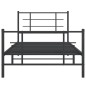 vidaXL Estructura de cama con cabecero y estribo metal negro 100x190cm