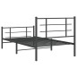 vidaXL Estructura de cama con cabecero y estribo metal negro 100x190cm