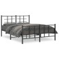 vidaXL Estructura de cama cabecero y estribo metal negro 135x190 cm vidaXL Estructura de cama cabecero y estribo metal negro 135x190 cm