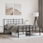 vidaXL Estructura de cama cabecero y estribo metal negro 135x190 cm vidaXL Estructura de cama cabecero y estribo metal negro 135x190 cm