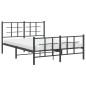 vidaXL Estructura de cama cabecero y estribo metal negro 135x190 cm vidaXL Estructura de cama cabecero y estribo metal negro 135x190 cm