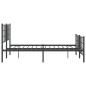 vidaXL Estructura de cama cabecero y estribo metal negro 135x190 cm vidaXL Estructura de cama cabecero y estribo metal negro 135x190 cm