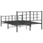 vidaXL Estructura de cama cabecero y estribo metal negro 135x190 cm vidaXL Estructura de cama cabecero y estribo metal negro 135x190 cm