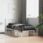 vidaXL Estructura de cama de metal con cabecero blanco 75x190 cm