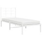 vidaXL Estructura de cama de metal con cabecero blanco 75x190 cm