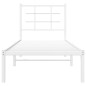 vidaXL Estructura de cama de metal con cabecero blanco 75x190 cm