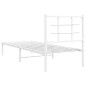 vidaXL Estructura de cama de metal con cabecero blanco 75x190 cm