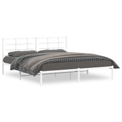 vidaXL Estructura de cama de metal con cabecero blanco 180x200 cm
