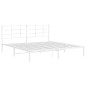vidaXL Estructura de cama de metal con cabecero blanco 180x200 cm vidaXL Estructura de cama de metal con cabecero blanco 180x200 cm
