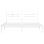 vidaXL Estructura de cama de metal con cabecero blanco 180x200 cm vidaXL Estructura de cama de metal con cabecero blanco 180x200 cm