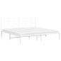 vidaXL Estructura de cama de metal con cabecero blanco 193x203 cm vidaXL Estructura de cama de metal con cabecero blanco 193x203 cm