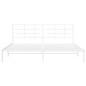 vidaXL Estructura de cama de metal con cabecero blanco 193x203 cm vidaXL Estructura de cama de metal con cabecero blanco 193x203 cm