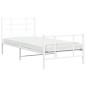 vidaXL Estructura cama metal con cabecero y pie cama blanca 90x200 cm vidaXL Estructura cama metal con cabecero y pie cama blanca 90x200 cm