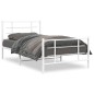 vidaXL Estructura cama metal con cabecero y pie cama blanca 100x200 cm vidaXL Estructura cama metal con cabecero y pie cama blanca 100x200 cm