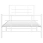 vidaXL Estructura cama metal con cabecero y pie cama blanca 100x200 cm vidaXL Estructura cama metal con cabecero y pie cama blanca 100x200 cm