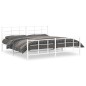 vidaXL Estructura cama metal con cabecero y estribo blanco 200x200 cm vidaXL Estructura cama metal con cabecero y estribo blanco 200x200 cm