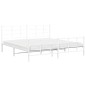vidaXL Estructura cama metal con cabecero y estribo blanco 200x200 cm vidaXL Estructura cama metal con cabecero y estribo blanco 200x200 cm
