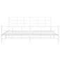 vidaXL Estructura cama metal con cabecero y estribo blanco 200x200 cm vidaXL Estructura cama metal con cabecero y estribo blanco 200x200 cm