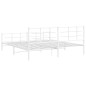 vidaXL Estructura cama metal con cabecero y estribo blanco 200x200 cm vidaXL Estructura cama metal con cabecero y estribo blanco 200x200 cm