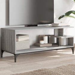 vidaXL Mueble de TV madera de ingeniería y acero roble 102x40x41 cm