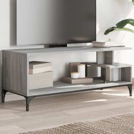 vidaXL Mueble de TV madera de ingeniería y acero roble 102x40x41 cm