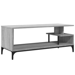 vidaXL Mueble de TV madera de ingeniería y acero roble 102x40x41 cm