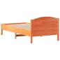 vidaXL Estructura cama con cabecero madera pino marrón cera 75x190 cm