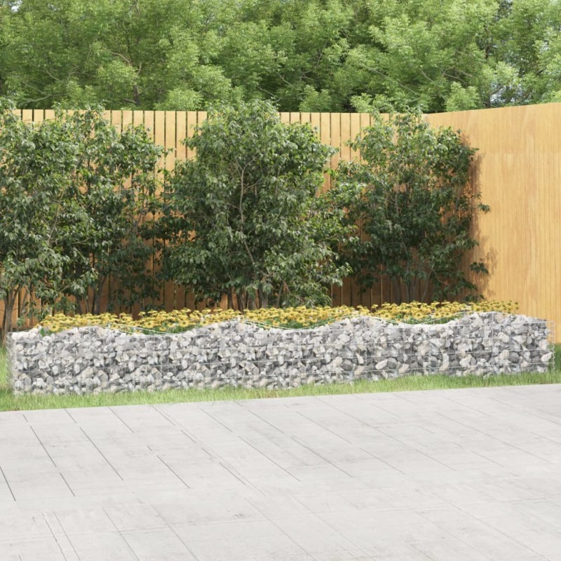 vidaXL Arriate de gaviones forma arco hierro galvanizado 400x50x50 cm vidaXL Arriate de gaviones forma arco hierro galvanizado 400x50x50 cm