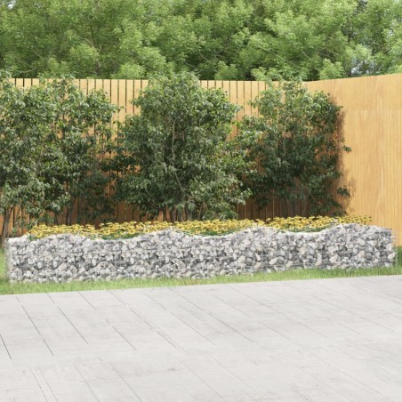 vidaXL Arriate de gaviones forma arco hierro galvanizado 400x50x50 cm