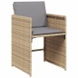 vidaXL Sillones jardín con cojines 4 uds ratán sintético beige mezcla