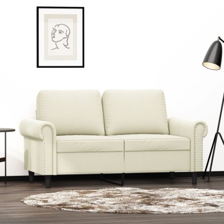 vidaXL Sofá de 2 plazas terciopelo color crema 120 cm