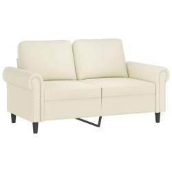 vidaXL Sofá de 2 plazas terciopelo color crema 120 cm
