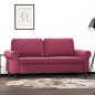 vidaXL Sofá de 2 plazas de terciopelo rojo tinto 140 cm