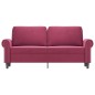 vidaXL Sofá de 2 plazas de terciopelo rojo tinto 140 cm