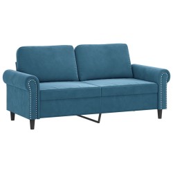 vidaXL Sofá de 2 plazas terciopelo azul 140 cm