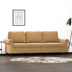 vidaXL Sofá de 3 plazas terciopelo marrón 180 cm